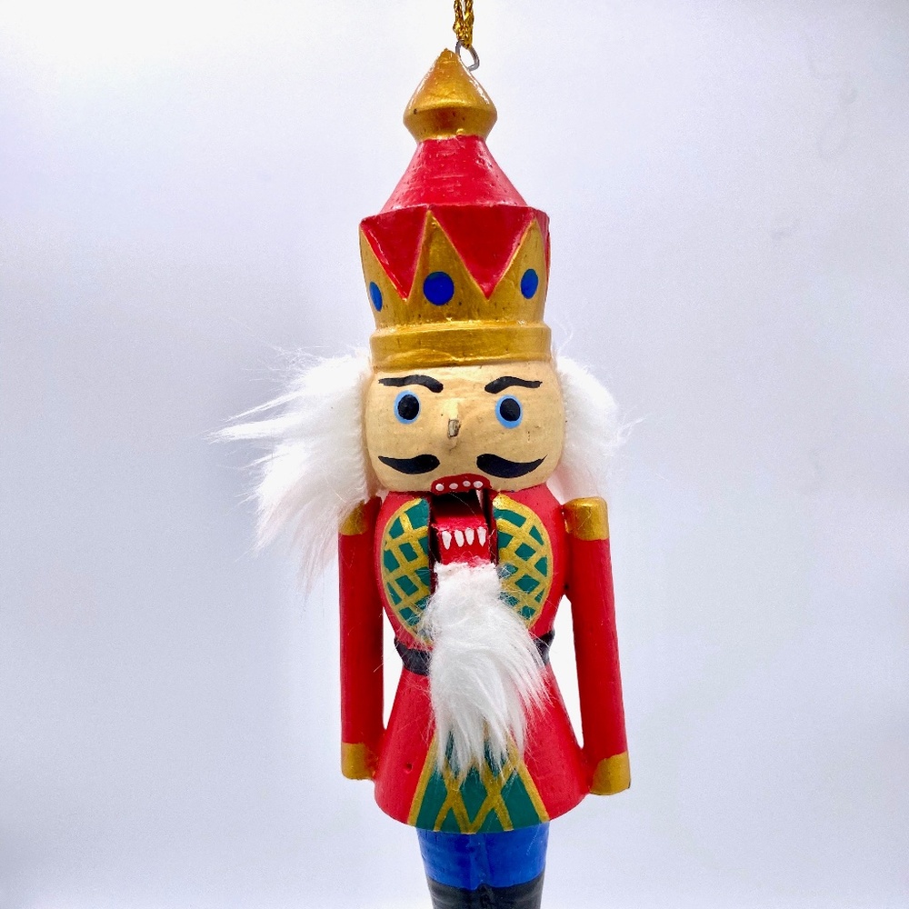 Hand Carved and Hand Painted Nutcracker Christmas Ornament